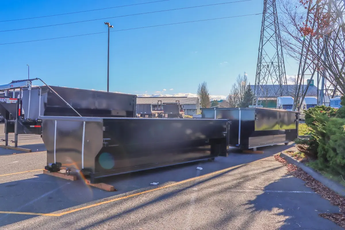 Roll-off dumpster ready for waste disposal at job site for 20 Yard Dumpster Rental in Jefferson City